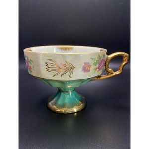 FOREIST Pedestal Tea Cup Fine Porcelain Ware Versailles Style Lusterware (#4)